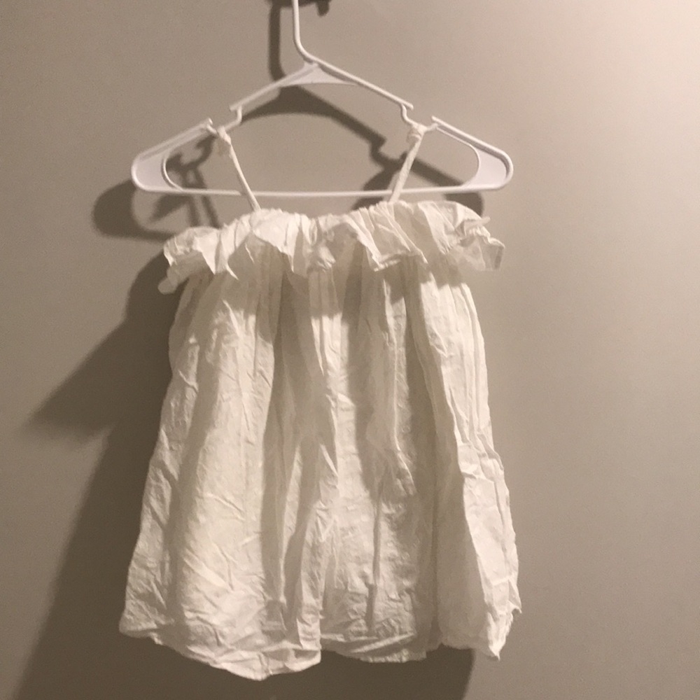 * White Pillowcase strap sun dress, Sz 5 girls